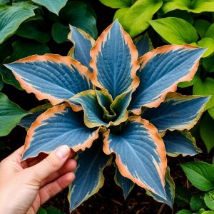 Хоста Океан Вью купить по цене от 960р. в интернет-магазине «Посадика» с доставкой почтой в в Конаковое и по всей России – [изображение №1].