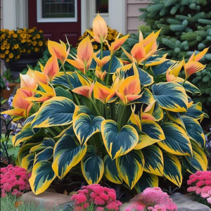 Хоста Флейм Данс купить по цене от 650р. в интернет-магазине «Посадика» с доставкой почтой в в Конаковое и по всей России – [изображение №1].